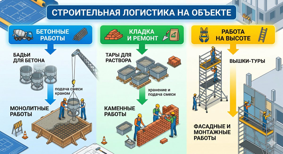 тара для раствора или бадья для бетона сравнение